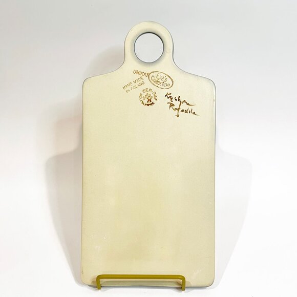 Unikat Polish Pottery Cheese Cutting Board Charcuterie Serving 11” Signed - Picture 2 of 5